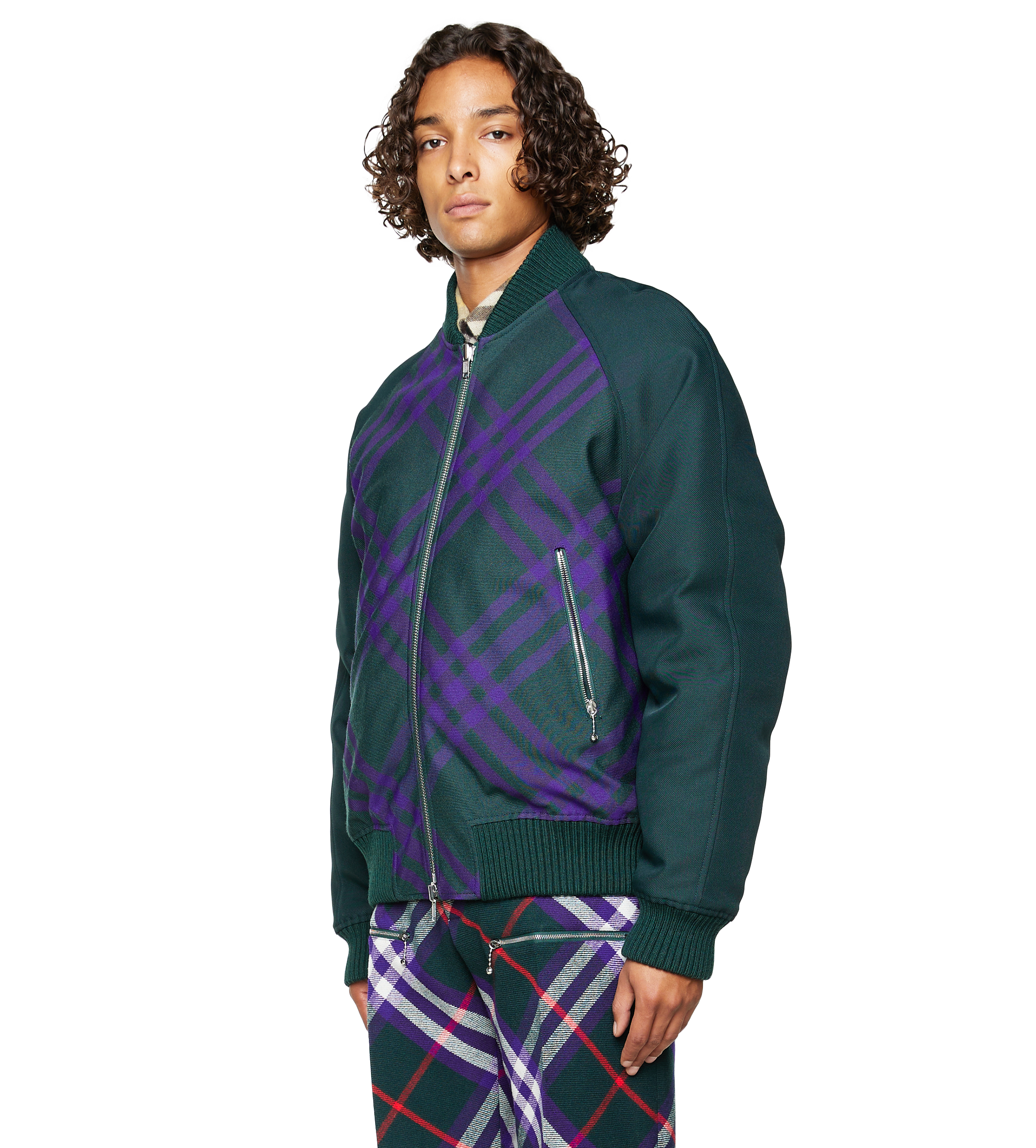 Reversible Bomber Jacket Deep Royal Check