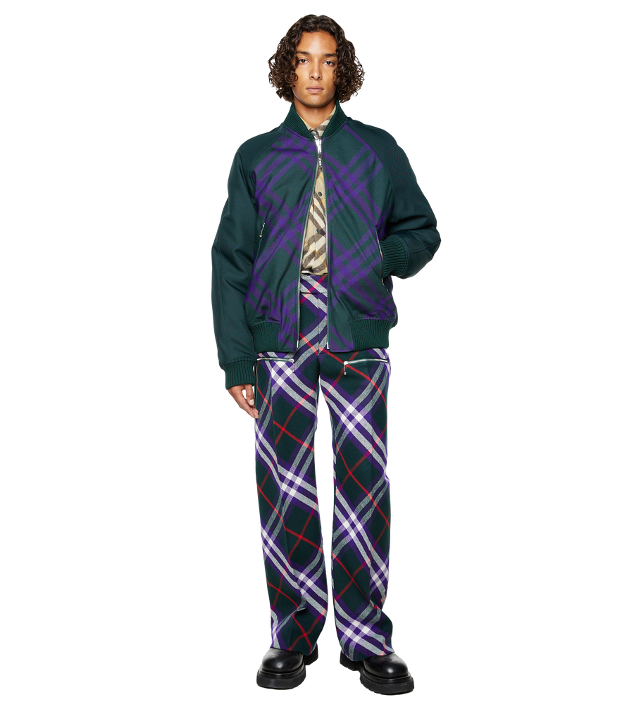 Reversible Bomber Jacket Deep Royal Check