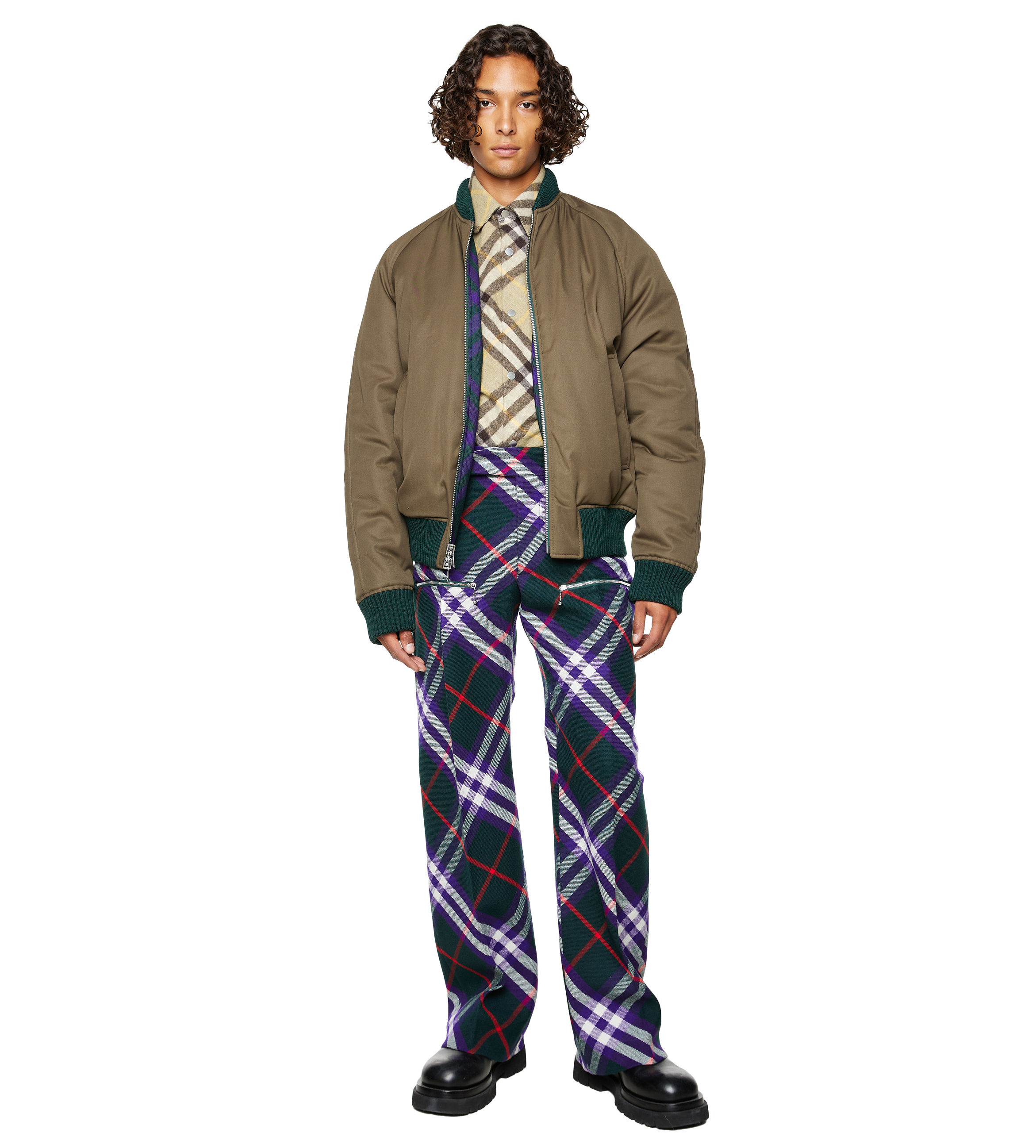 Reversible Bomber Jacket Deep Royal Check