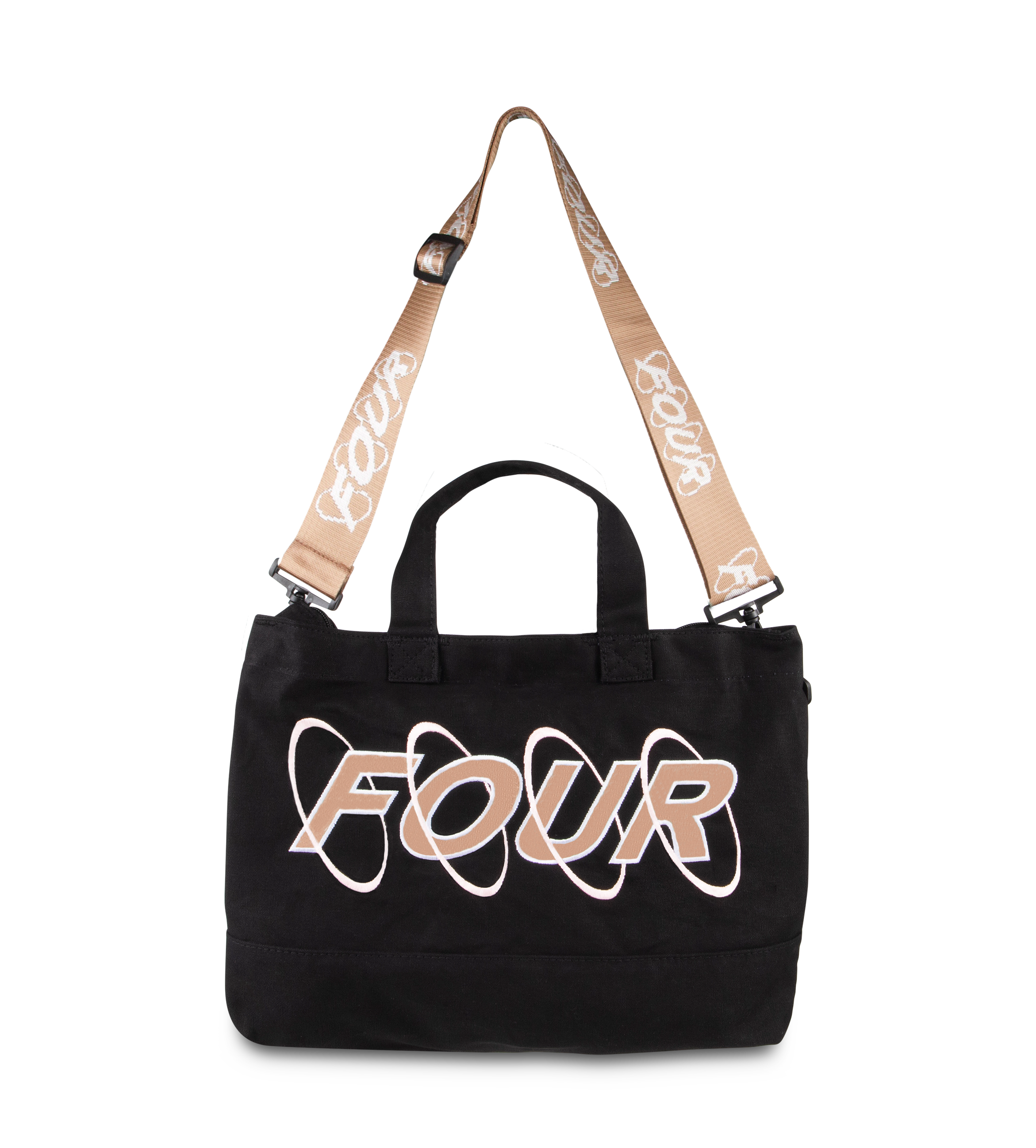 Circles Embroidery Shopper Cappuccino