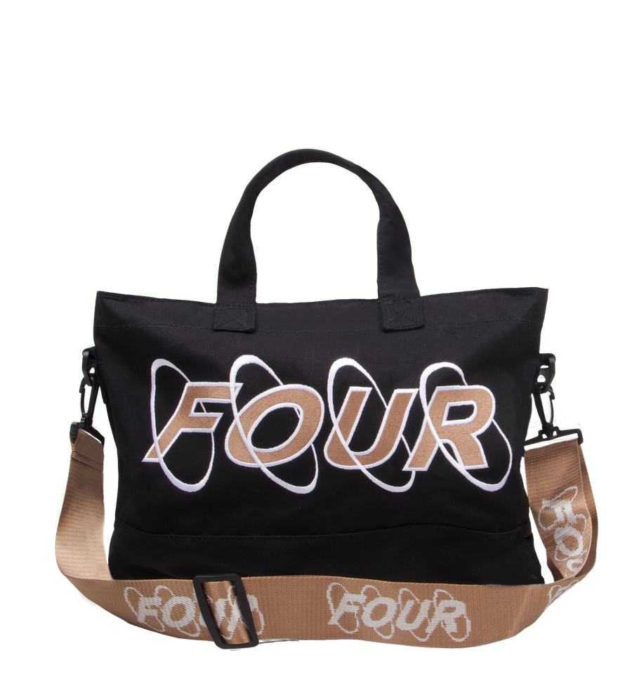 Circles Embroidery Shopper Cappuccino