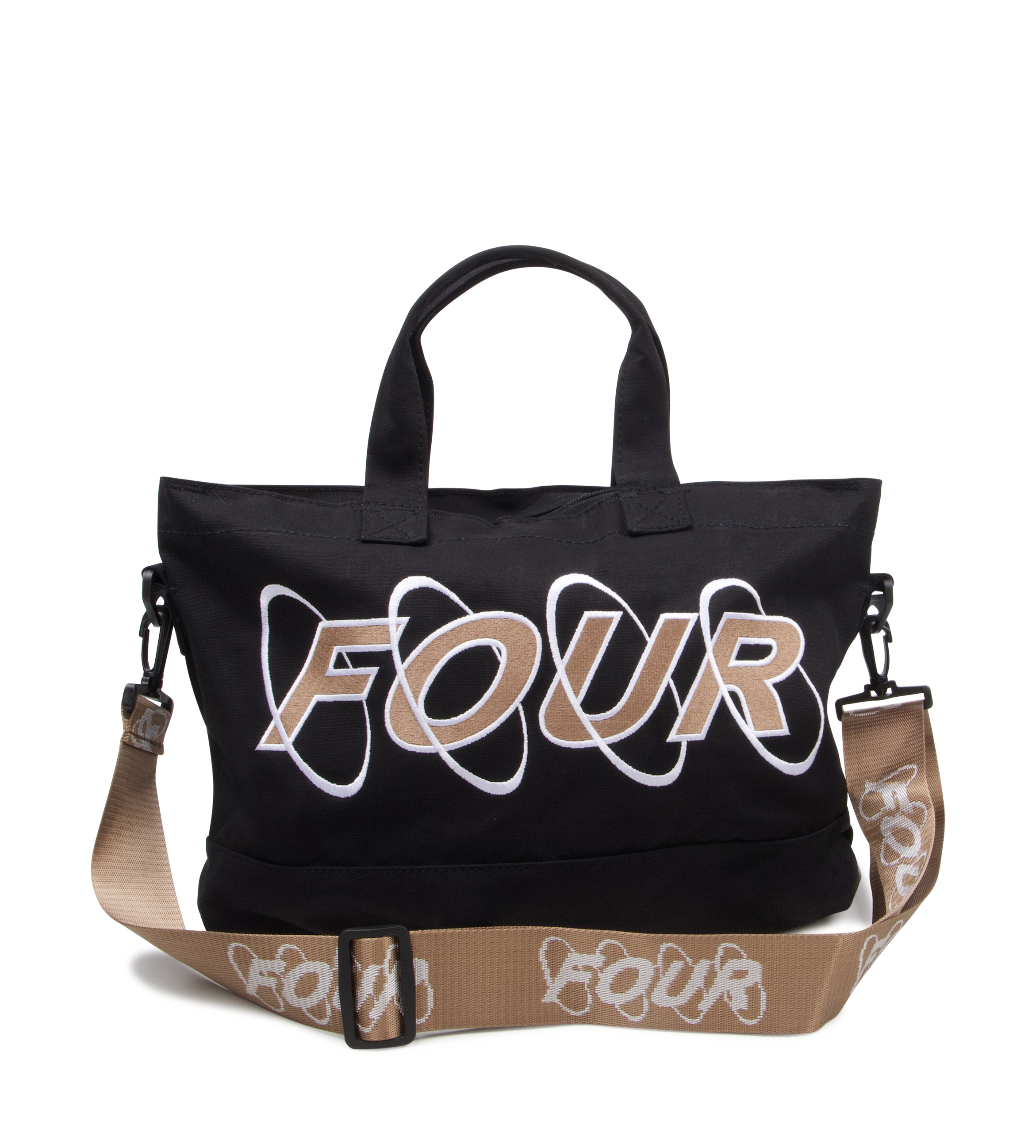 Circles Embroidery Shopper Cappuccino