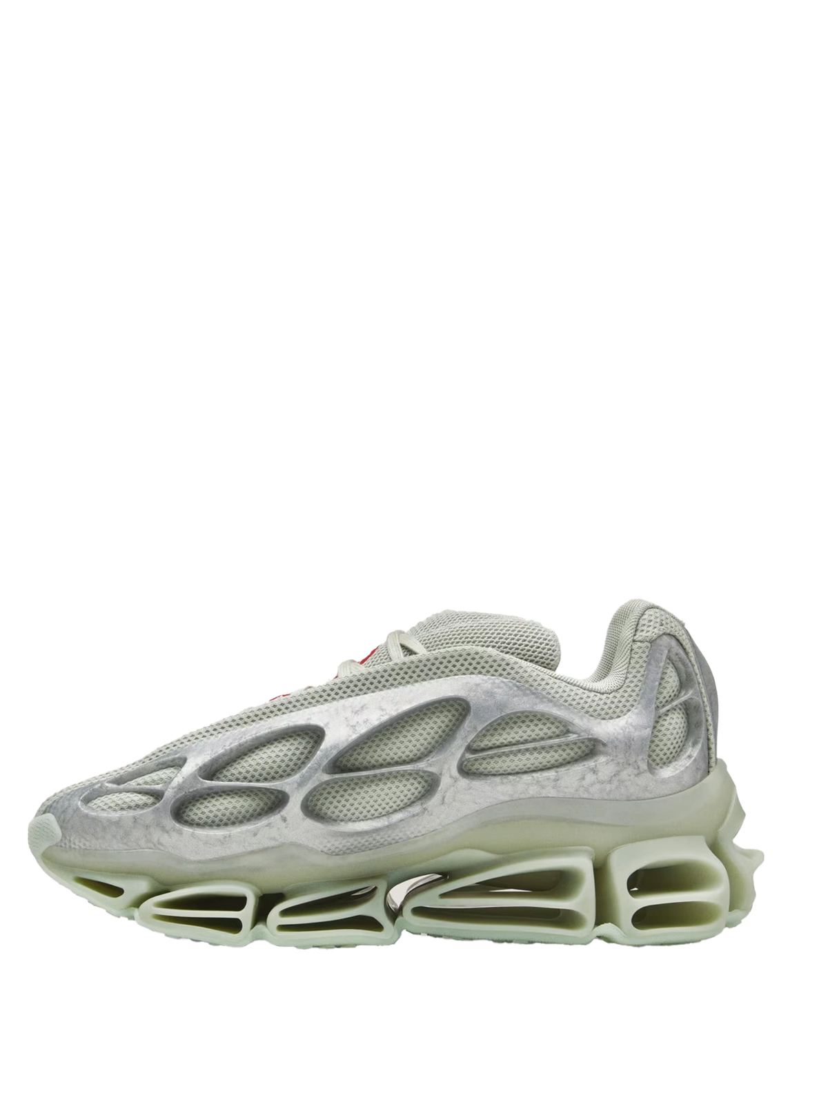 Willy Chavarria Mega WC Version Sneakers Halo Green // Silver Metallic // Better Scarlet