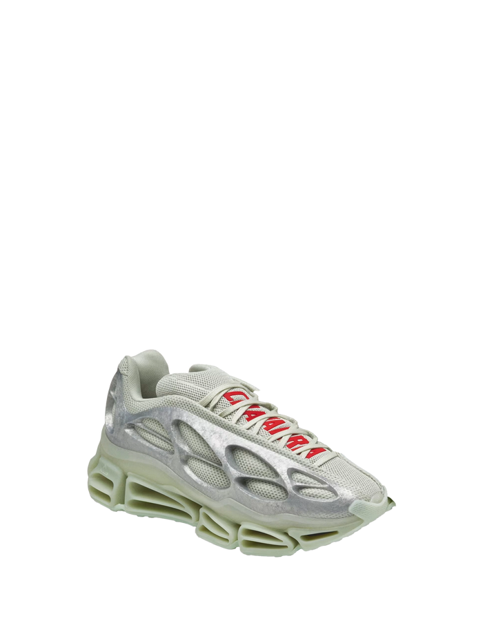 Willy Chavarria Mega WC Version Sneakers Halo Green // Silver Metallic // Better Scarlet