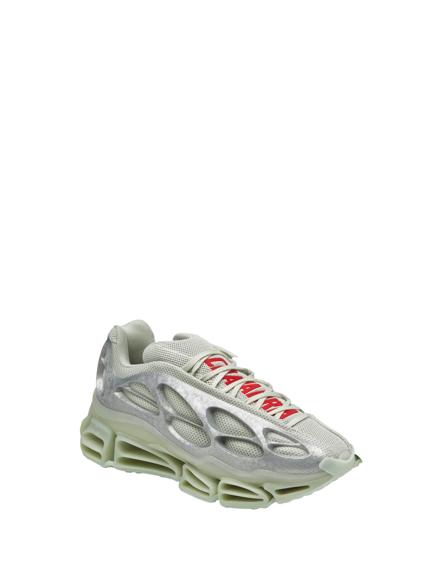 Willy Chavarria Mega WC Version Sneakers Halo Green // Silver Metallic // Better Scarlet