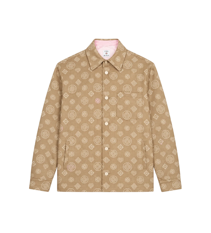 Monogram Wool Overshirt Beige