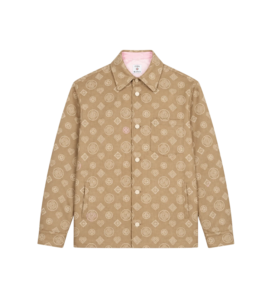 Monogram Wool Overshirt Beige