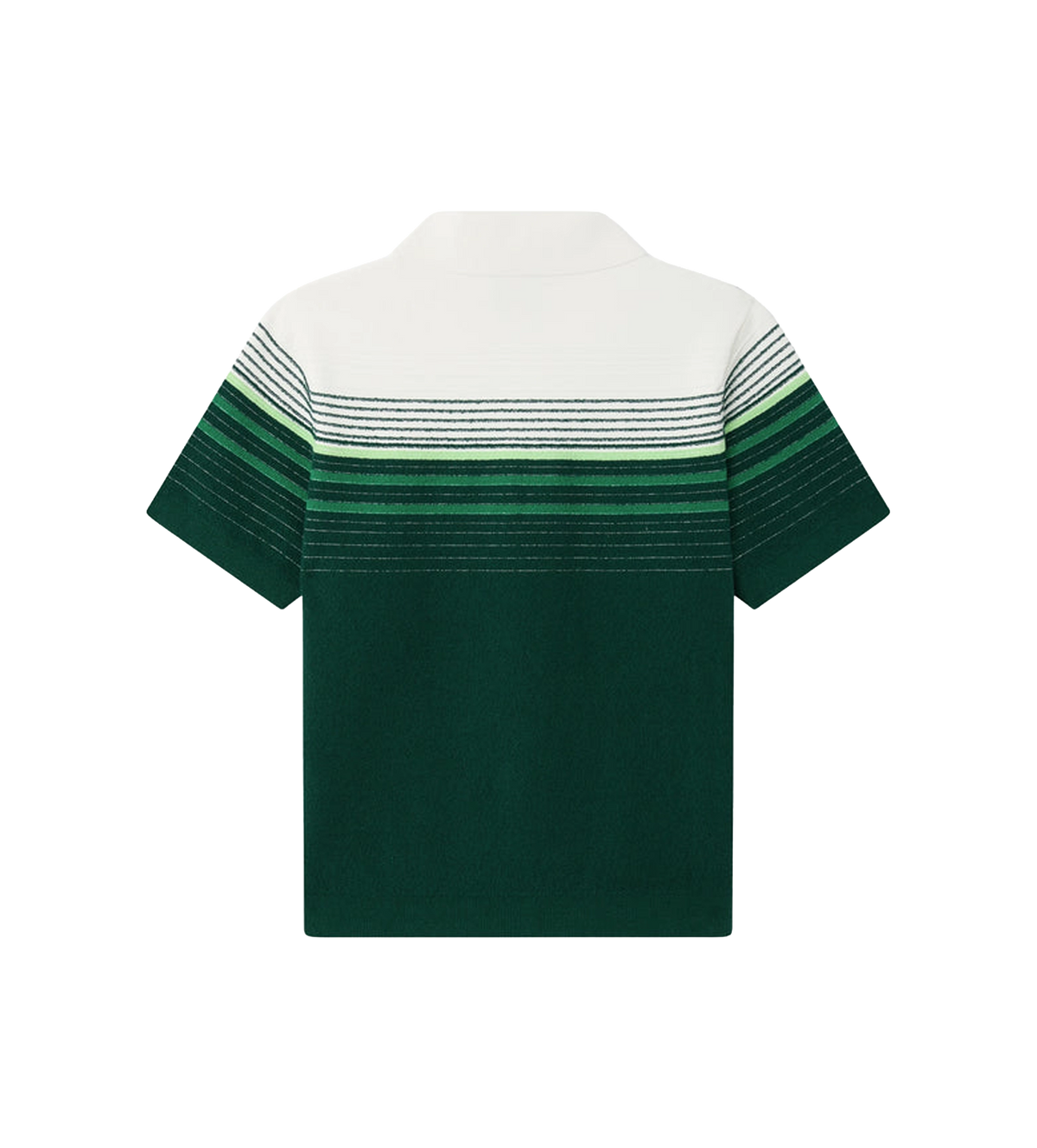 Bouclé-streep polo met korte mouwen Wit/Groen