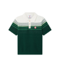 Bouclé-streep polo met korte mouwen Wit/Groen