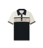 Café Culture Wool Stripe Short Sleeve Polo Shirt Navy