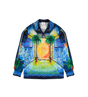 Géométrie Sacrée Long Sleeve Silk Twill Shirt Multicolour