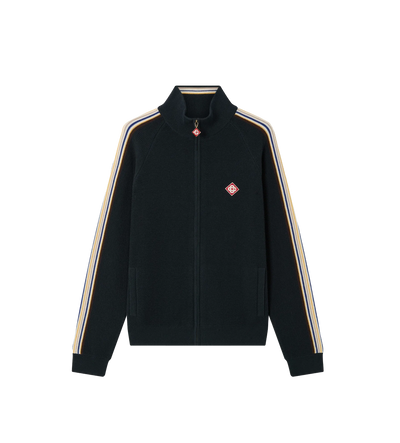 Café Culture Wollen Track Jacket Marineblauw
