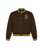 Celestial Pyramid Wool Varsity Jacket Dark Brown