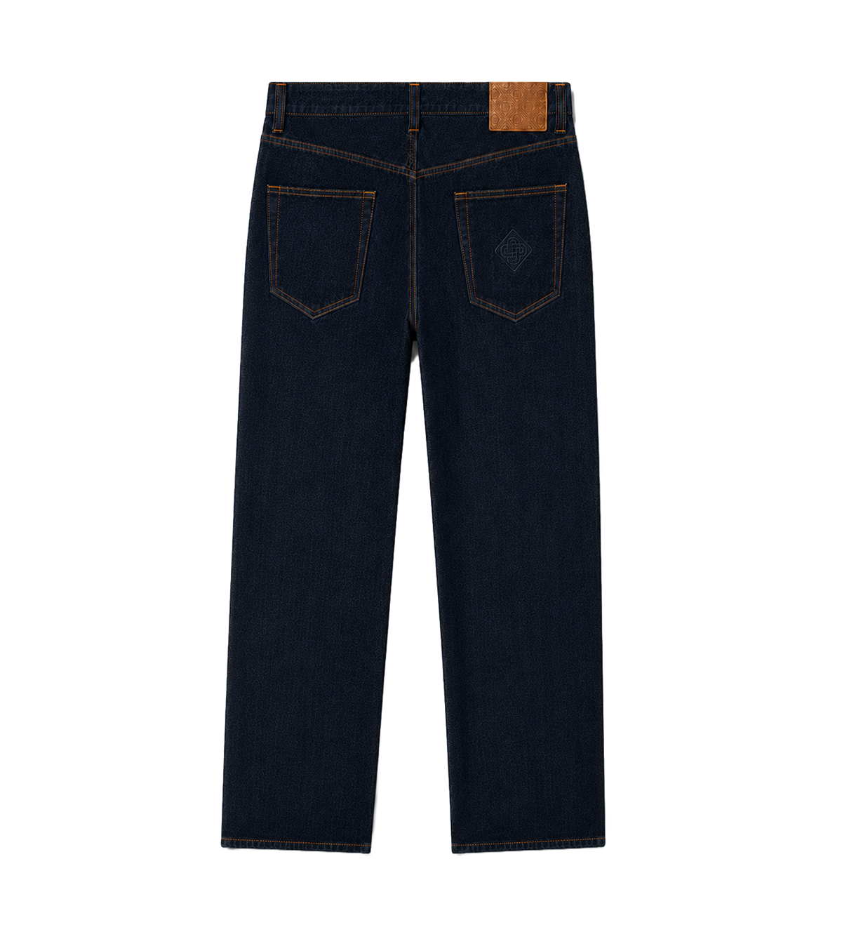 Raw Denim Straight-Leg Jeans Indigo
