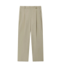 Pleated Straight-Leg Trousers in Light Brown