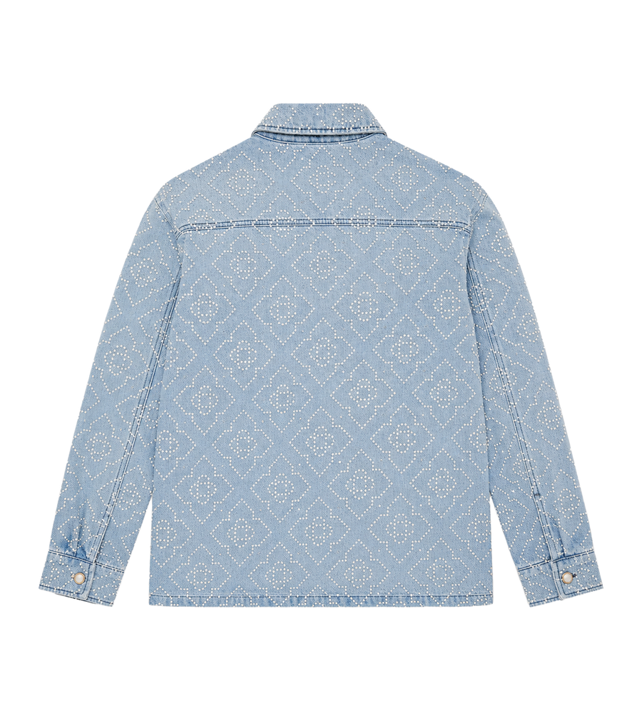 Casablanca Pearl Monogram Denim Shirt in Blue