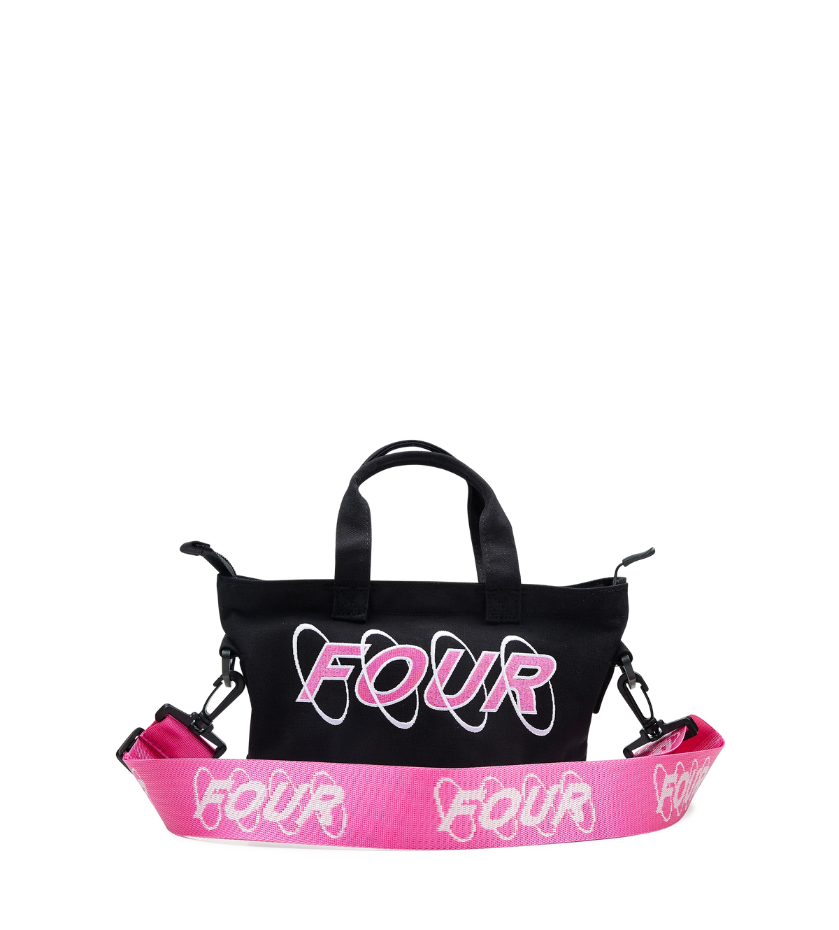 Circles Embroidery Shopper Wit/ Roze