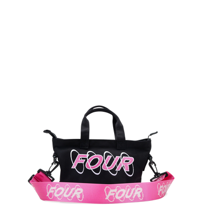 Circles Embroidery Shopper Wit/ Roze