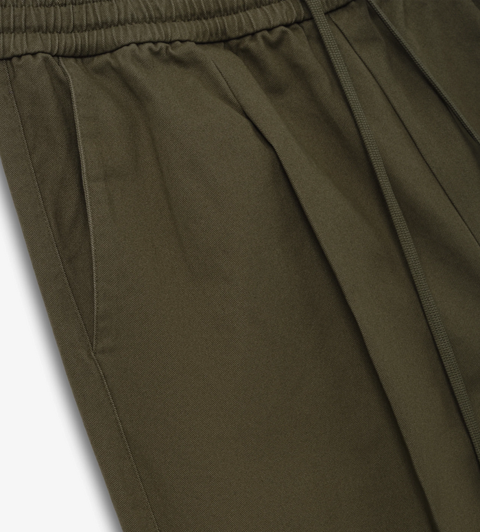Pleat Front Drawstring Pant Moss Green