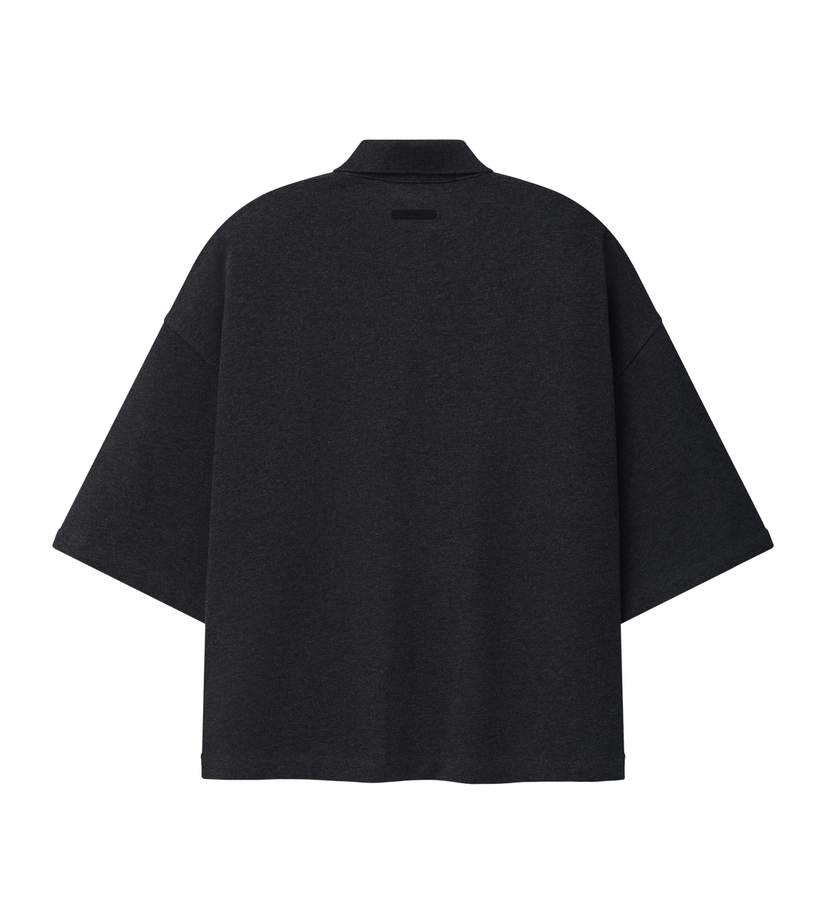 Panelled Crop Polo Iron Grey Heather / Seal Heather