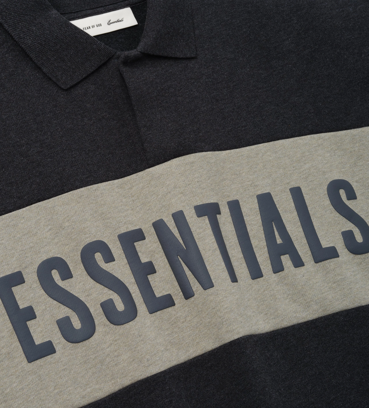 Panelled Crop Polo Iron Grey Heather / Seal Heather