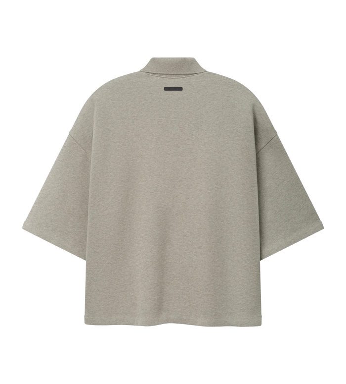 Panelled Crop Polo Seal Heather / Iron Grey