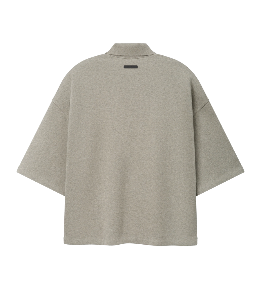 Panelled Crop Polo Seal Heather / Iron Grey
