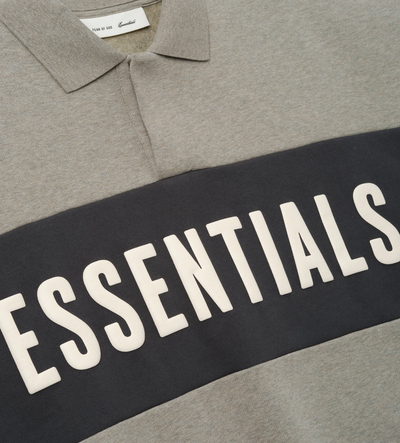 Panelled Crop Polo Seal Heather / Iron Grey