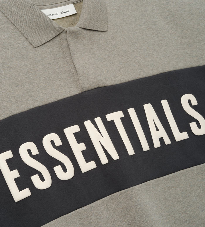 Panelled Crop Polo Seal Heather / Iron Grey