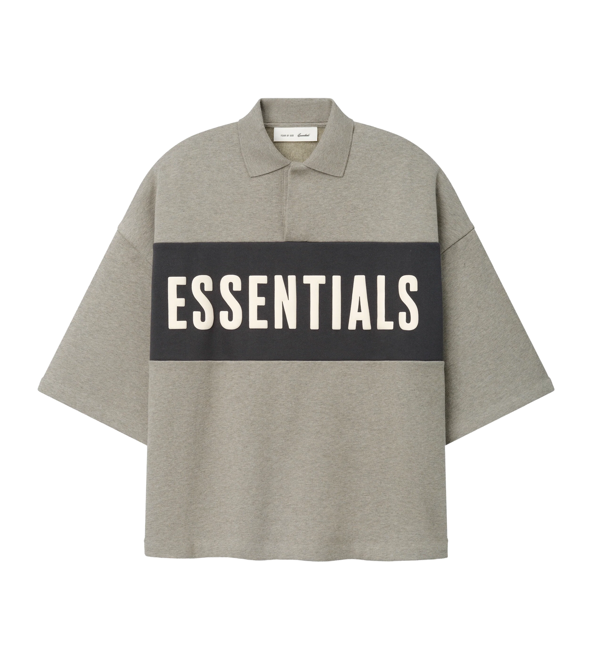 Panelled Crop Polo Seal Heather / Iron Grey