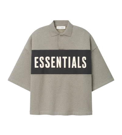 Panelled Crop Polo Seal Heather / Iron Grey