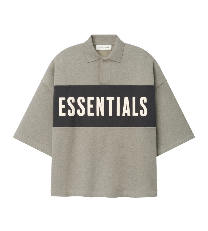 Panelled Crop Polo Seal Heather / Iron Grey