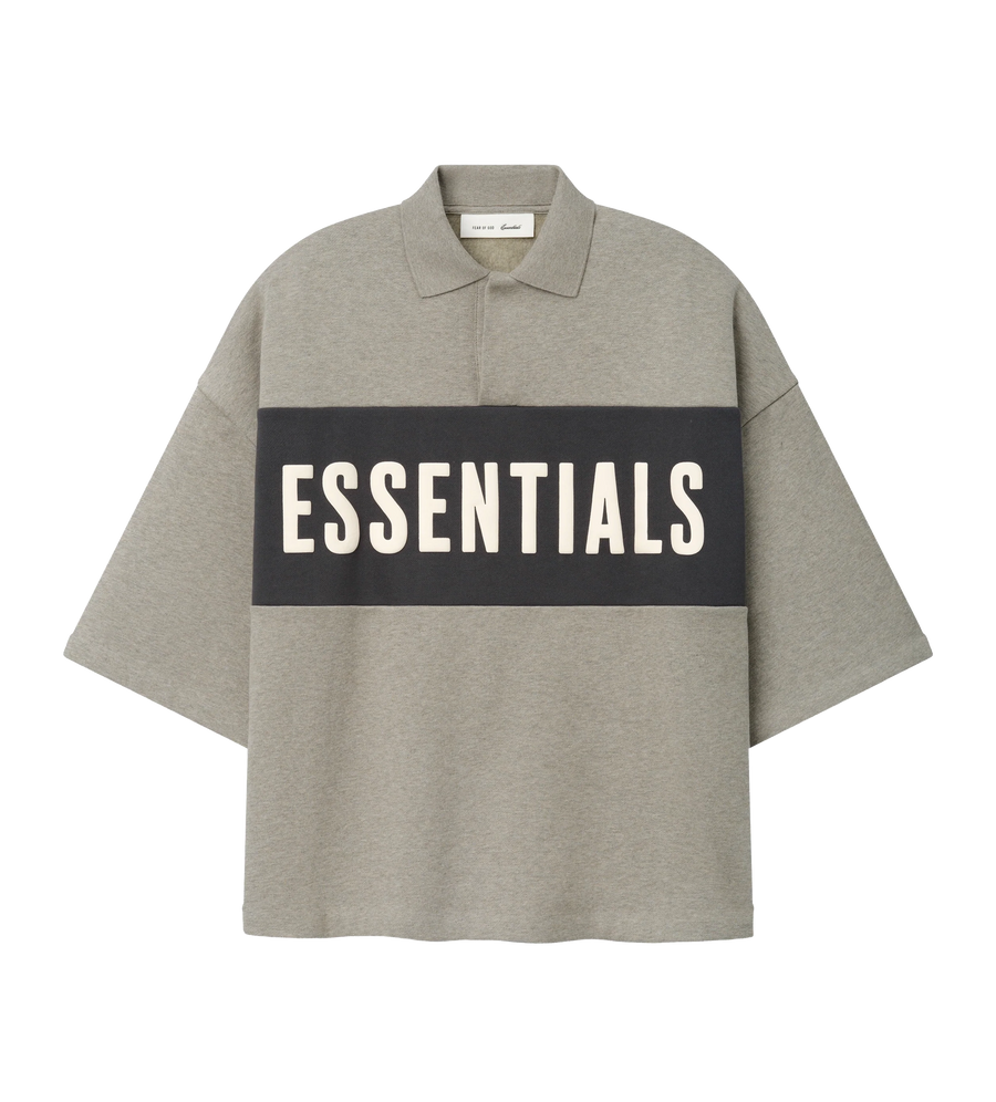 Panelled Crop Polo Seal Heather / Iron Grey