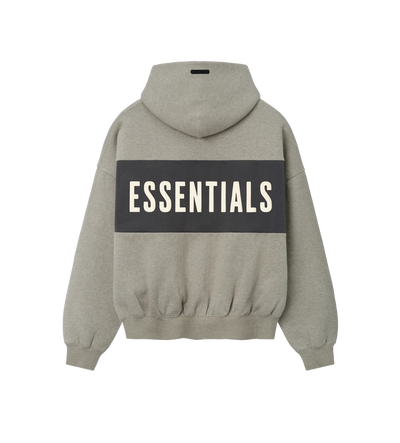 Cropped Relaxed Panelled Hoodie Seal Heather / Iron Grey