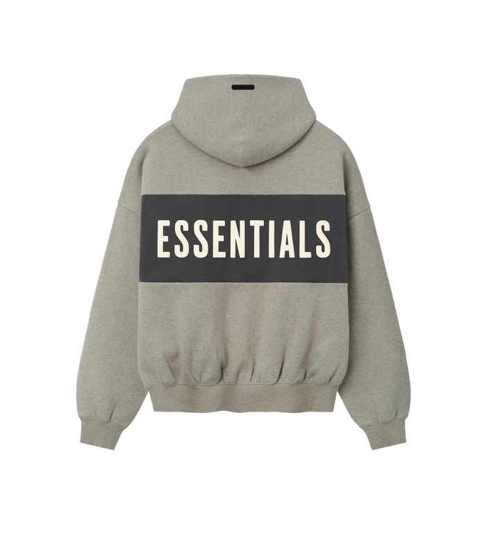 Cropped Relaxed Panelled Hoodie Seal Heather / Iron Grey