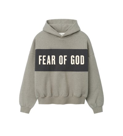 Cropped Relaxed Panelled Hoodie Seal Heather / Iron Grey