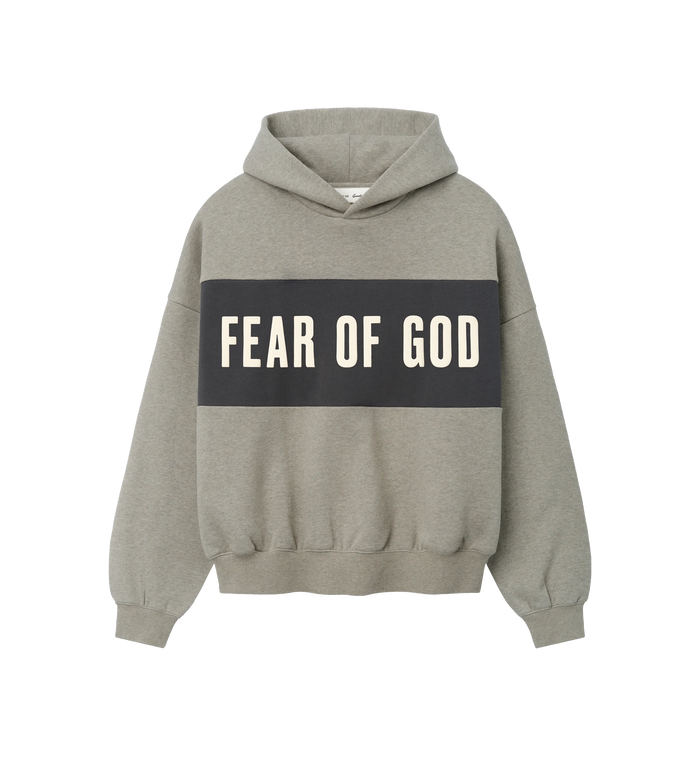 Cropped Relaxed Panelled Hoodie Seal Heather / Iron Grey