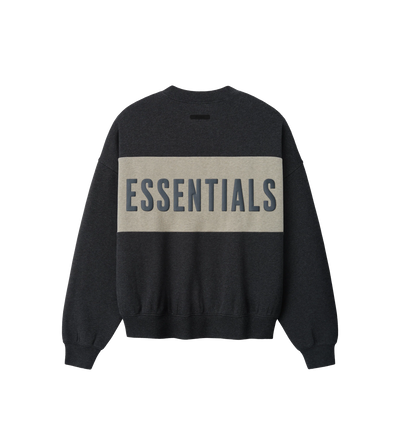 Cropped Relaxed Panelled Sweatshirt Iron Grey Heather / Seal Heather