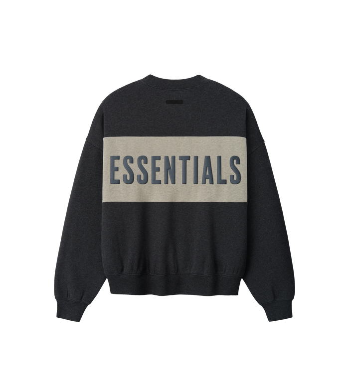 Cropped Relaxed Panelled Sweatshirt Iron Grey Heather / Seal Heather