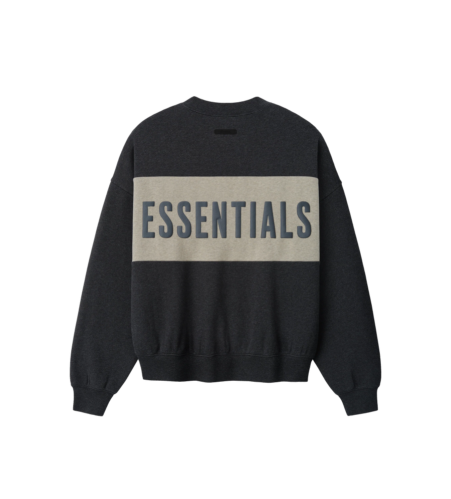 Cropped Relaxed Panelled Sweatshirt Iron Grey Heather / Seal Heather