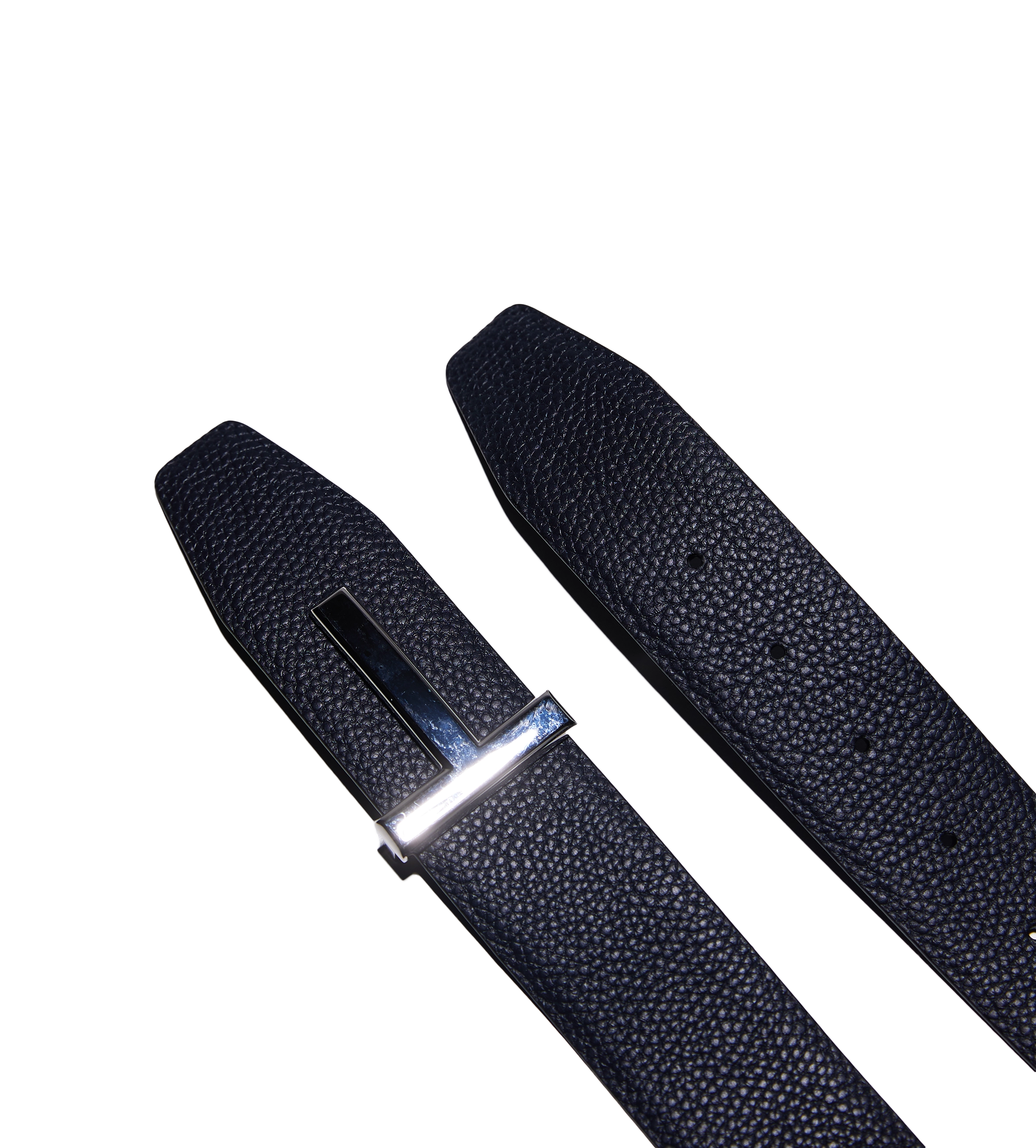 Soft Grain Leather T Icon Belt Dark Navy