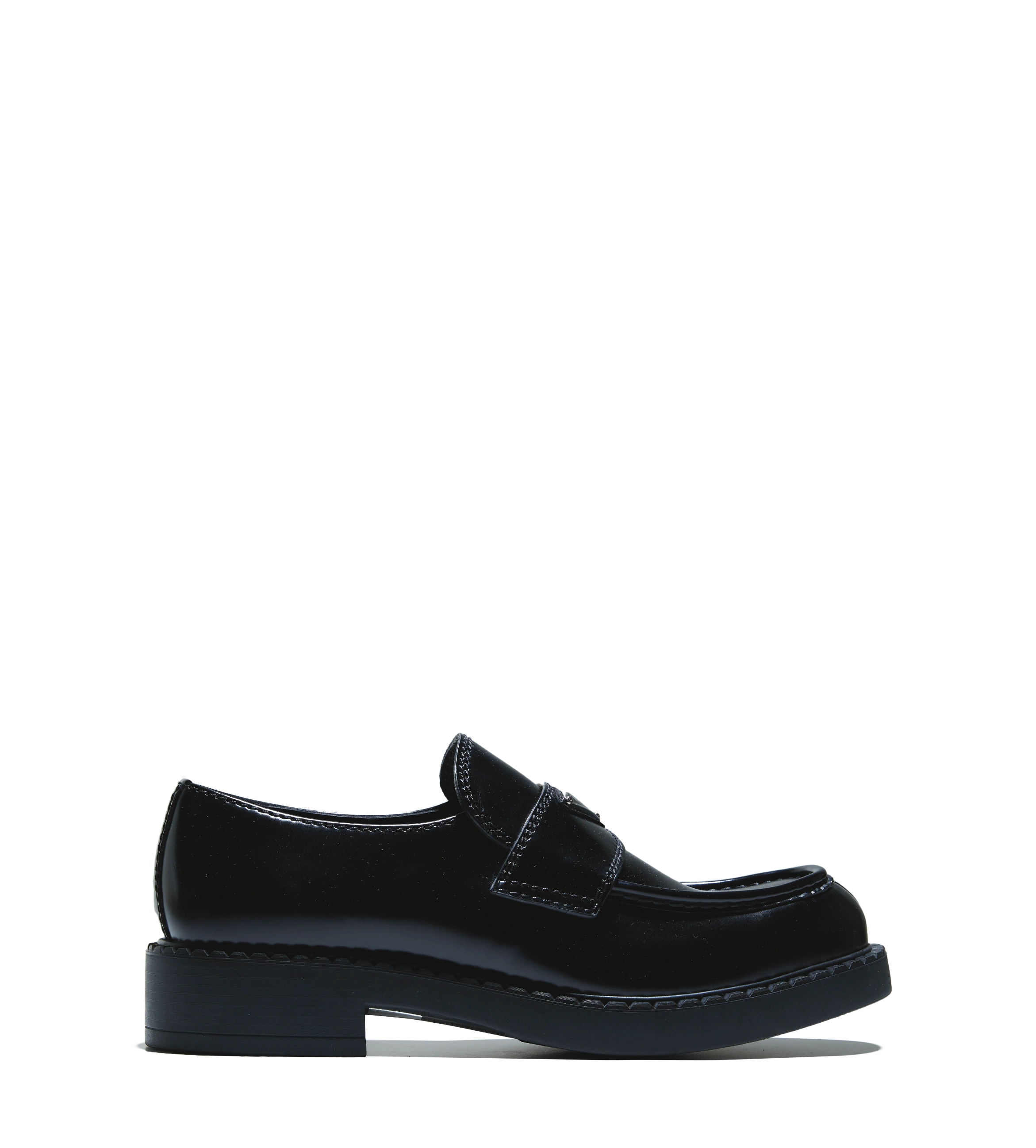 Chocolate Brushed Leather Loafers Black