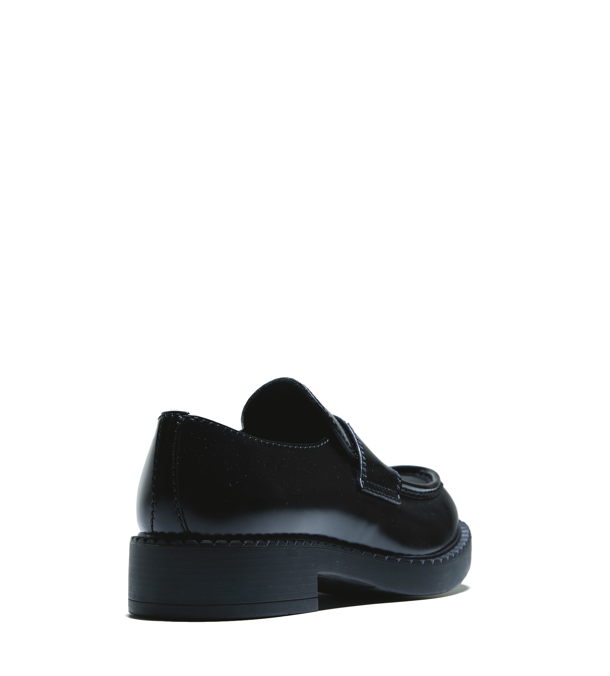 Chocolate Brushed Leather Loafers Black