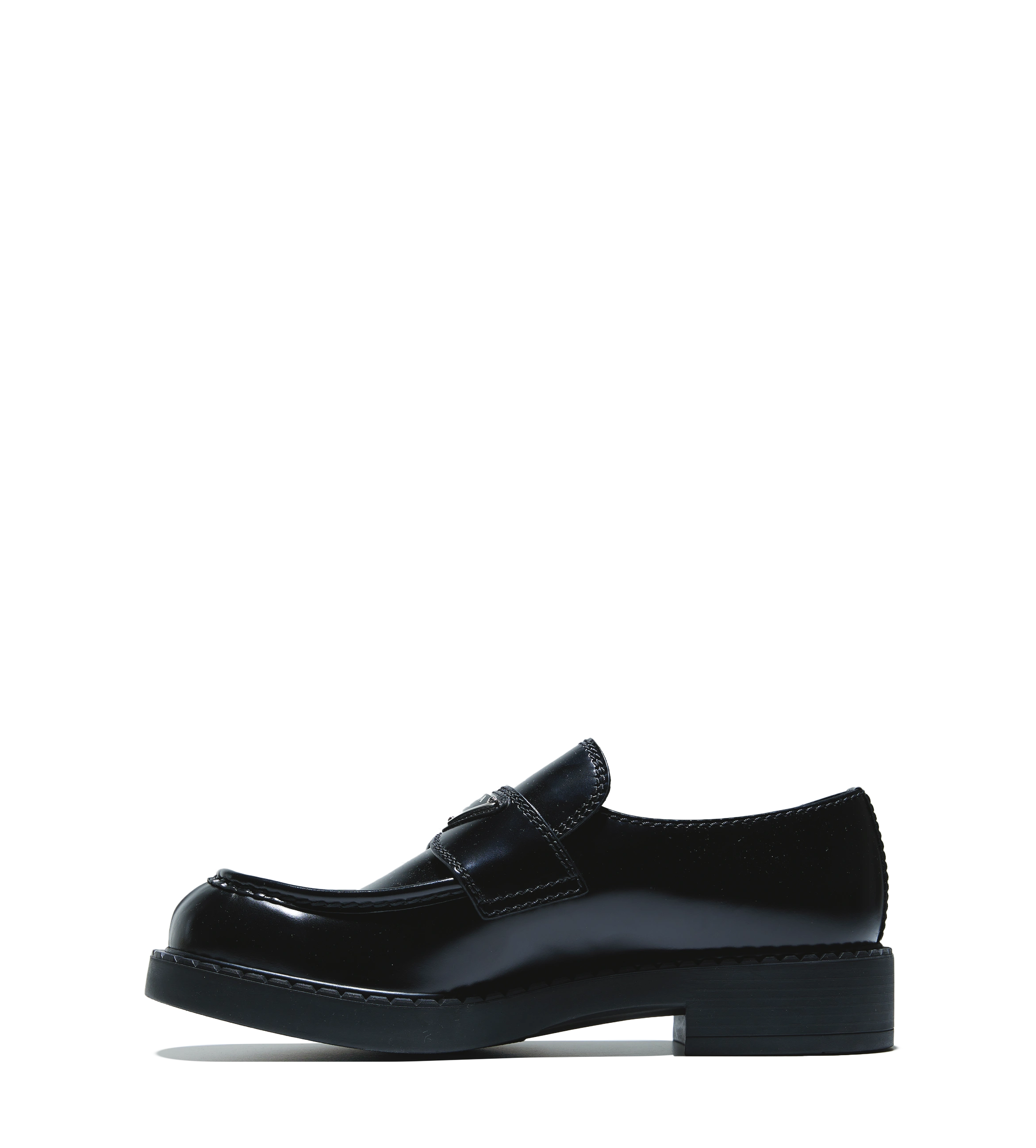 Chocolate Brushed Leather Loafers Black