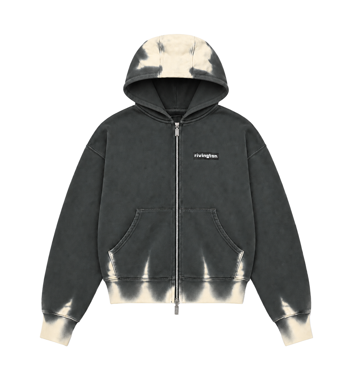 Donkere Country CVA-ritssluiting Hoodie Washed Zwart