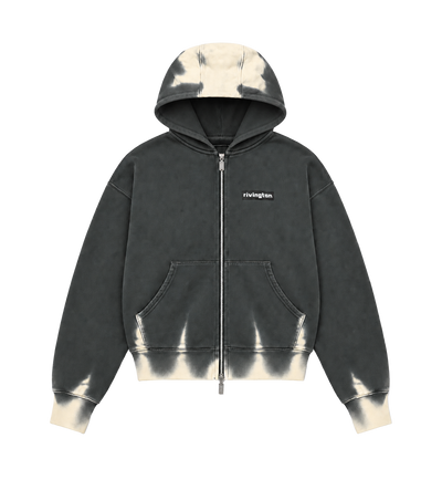 Donkere Country CVA-ritssluiting Hoodie Washed Zwart