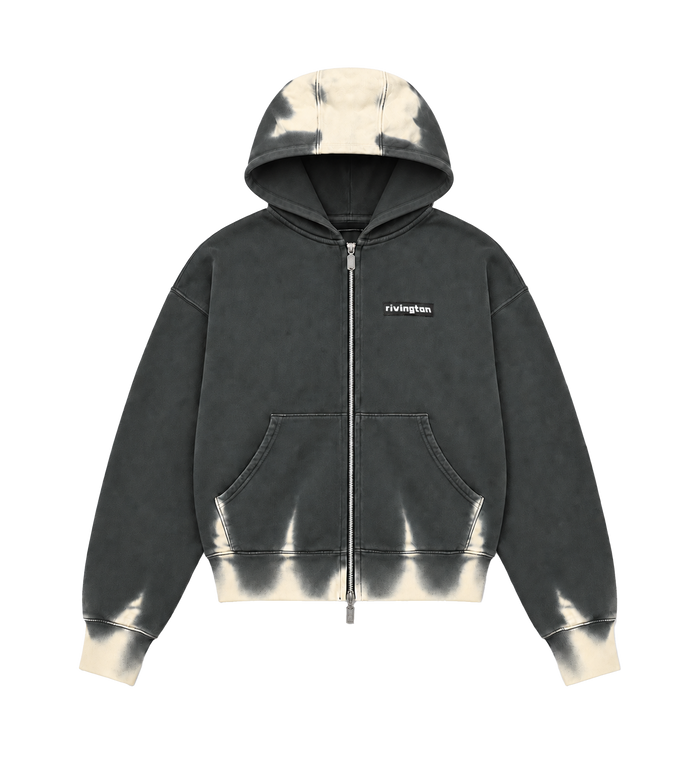 Donkere Country CVA-ritssluiting Hoodie Washed Zwart