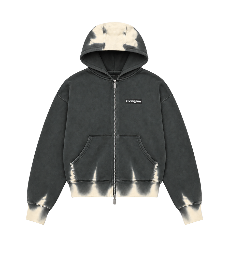 Donkere Country CVA-ritssluiting Hoodie Washed Zwart