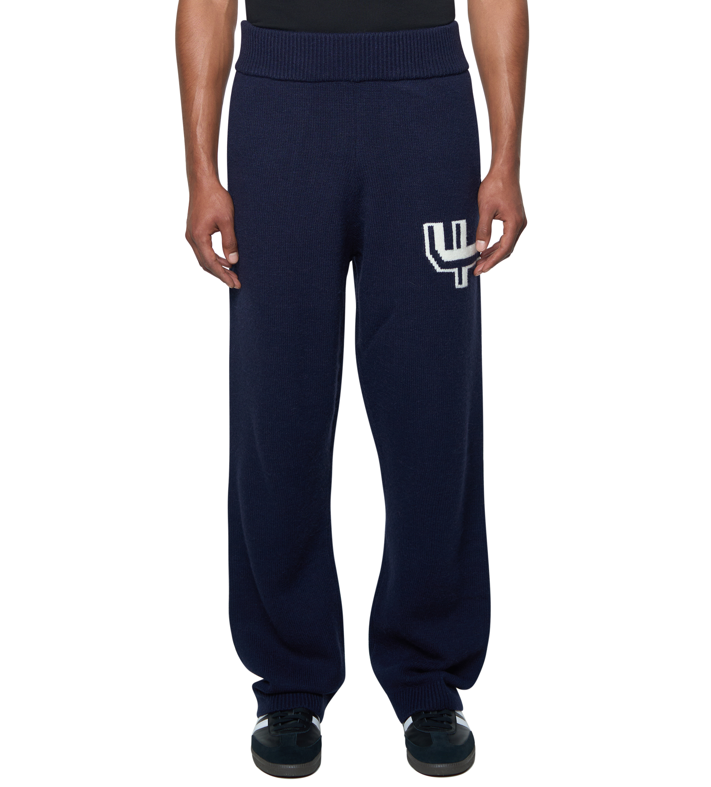 Knitted Pants Marine Blue/ White