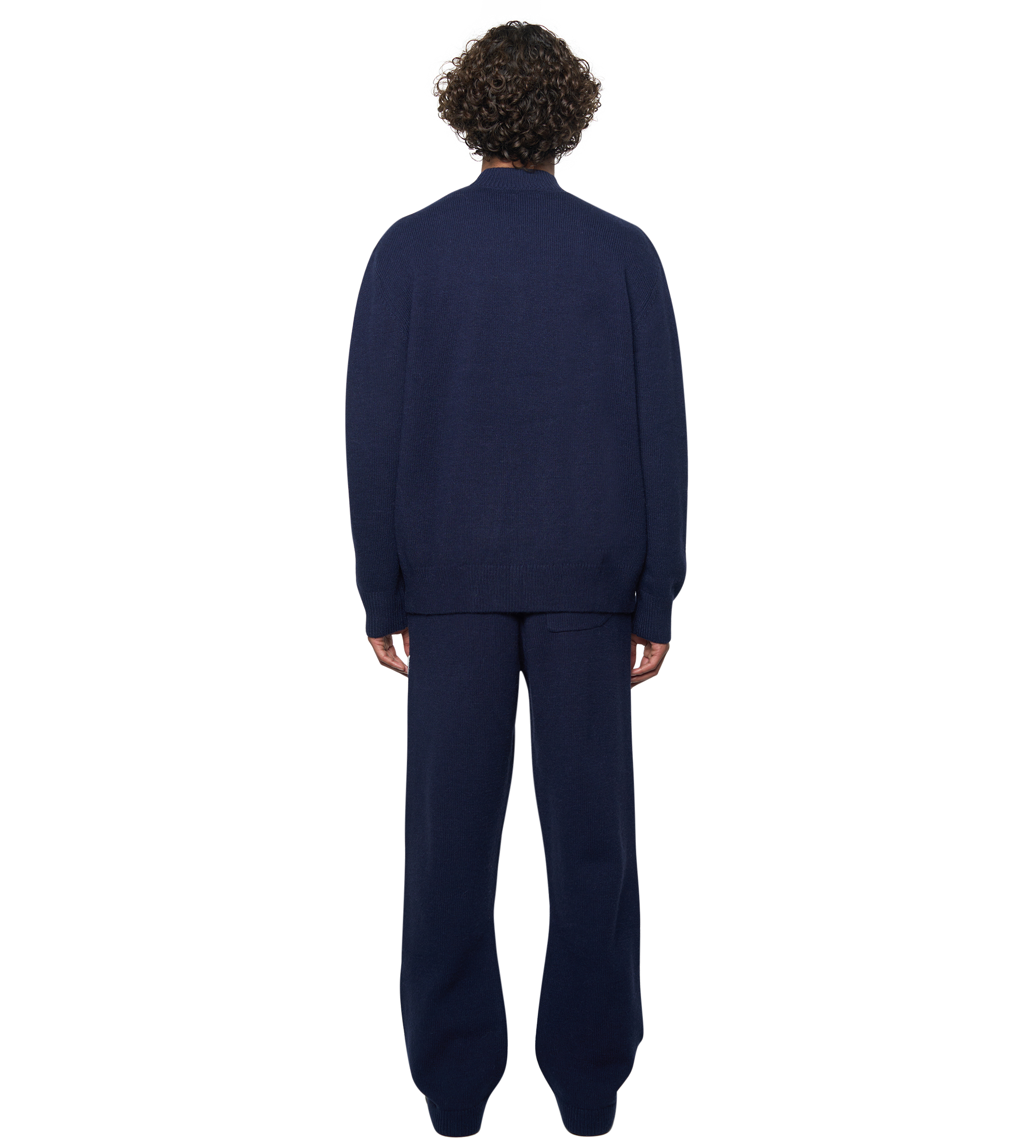 Knitted Crewneck Marine Blue/ White